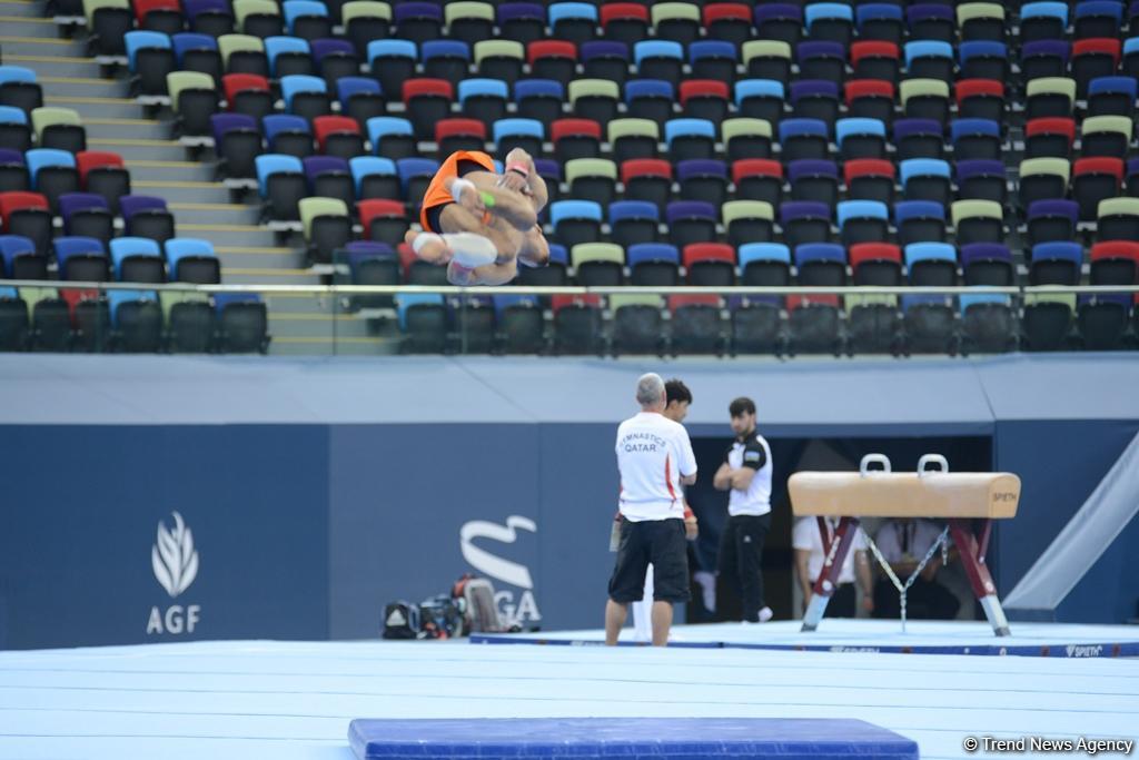 Bakı-2017: İdman gimnastlarının podium məşqləri (FOTOREPORTAJ)