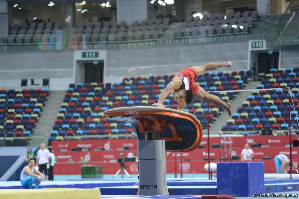 Bakı-2017: İdman gimnastlarının podium məşqləri (FOTOREPORTAJ)