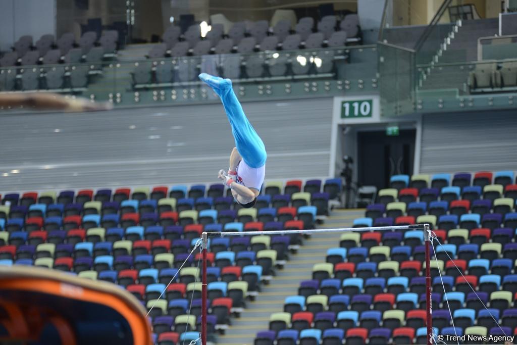 Bakı-2017: İdman gimnastlarının podium məşqləri (FOTOREPORTAJ)