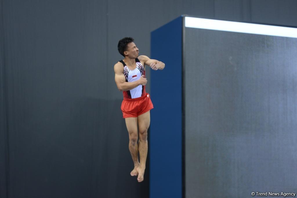 Bakı-2017: İdman gimnastlarının podium məşqləri (FOTOREPORTAJ)