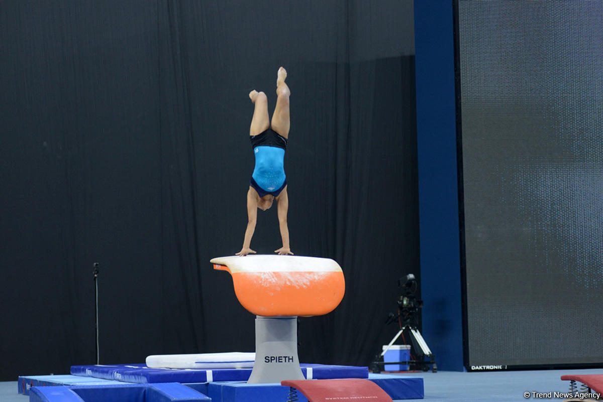Bakı-2017: Milli Gimnastika Arenasında idman gimnastlarının podium məşqləri başlayıb (FOTO)