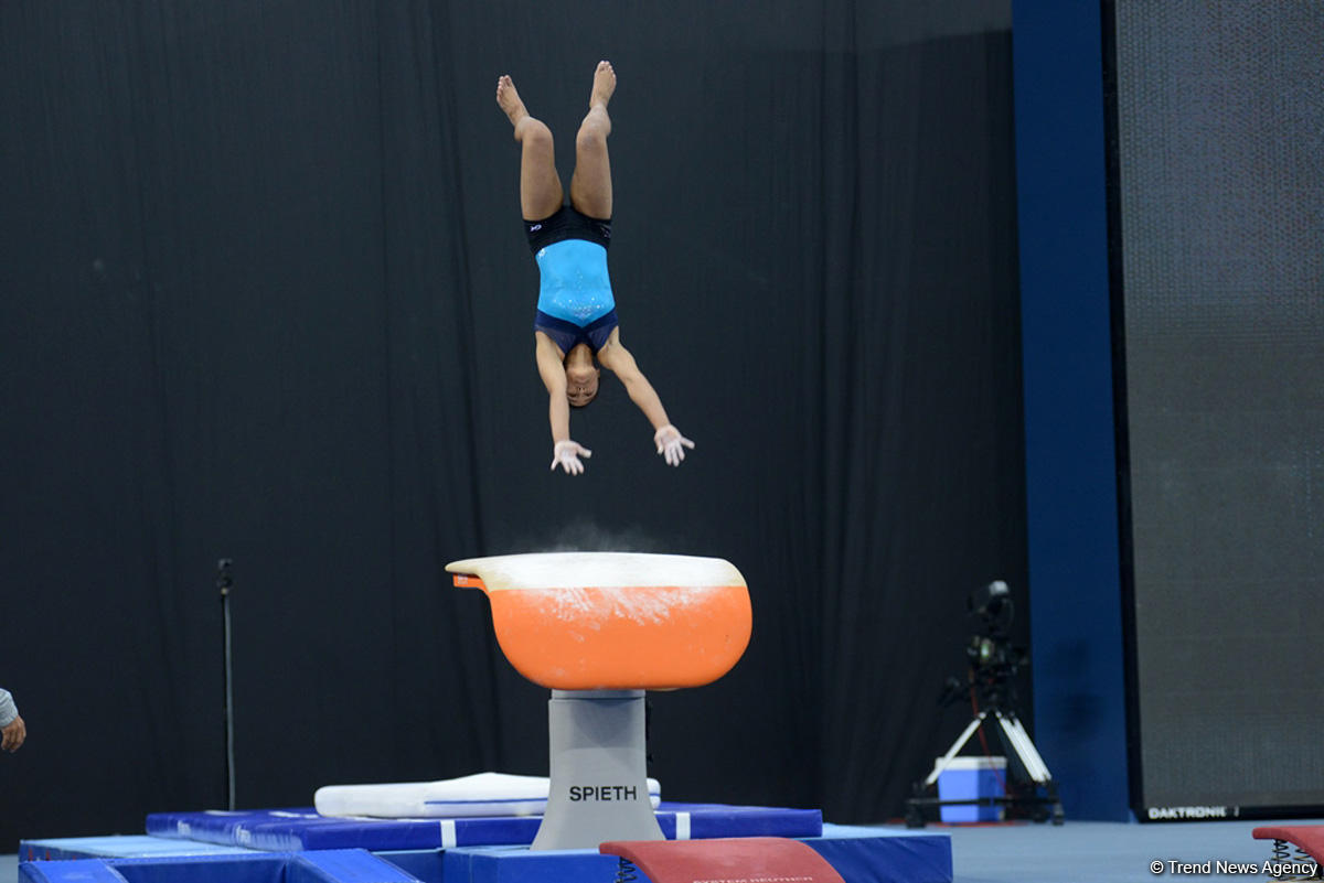 Bakı-2017: Milli Gimnastika Arenasında idman gimnastlarının podium məşqləri başlayıb (FOTO)