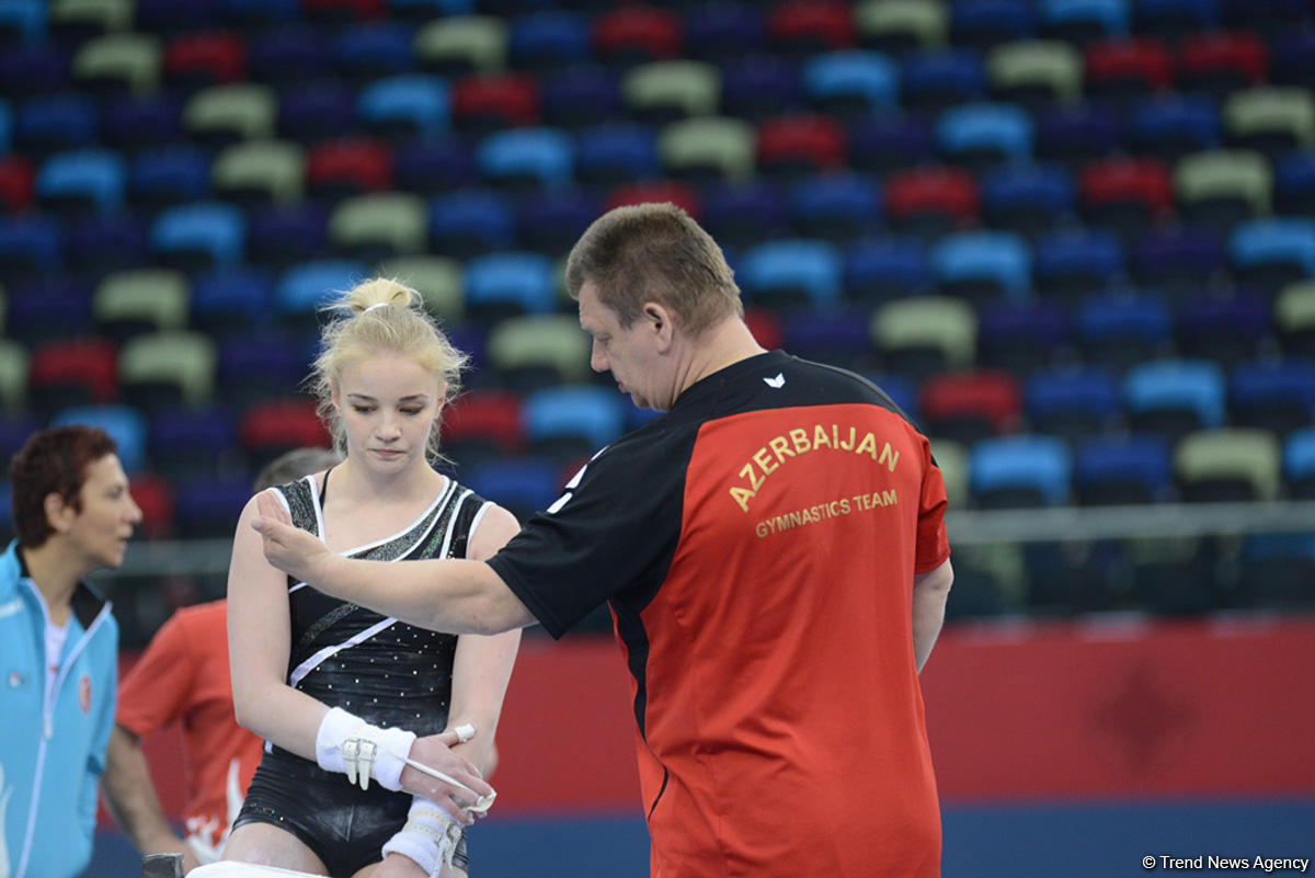 Bakı-2017: Milli Gimnastika Arenasında idman gimnastlarının podium məşqləri başlayıb (FOTO)
