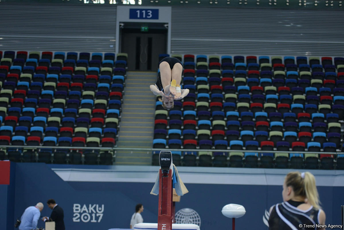 Bakı-2017: Milli Gimnastika Arenasında idman gimnastlarının podium məşqləri başlayıb (FOTO)