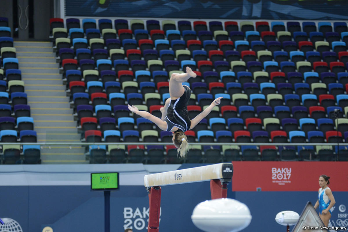 Bakı-2017: Milli Gimnastika Arenasında idman gimnastlarının podium məşqləri başlayıb (FOTO)