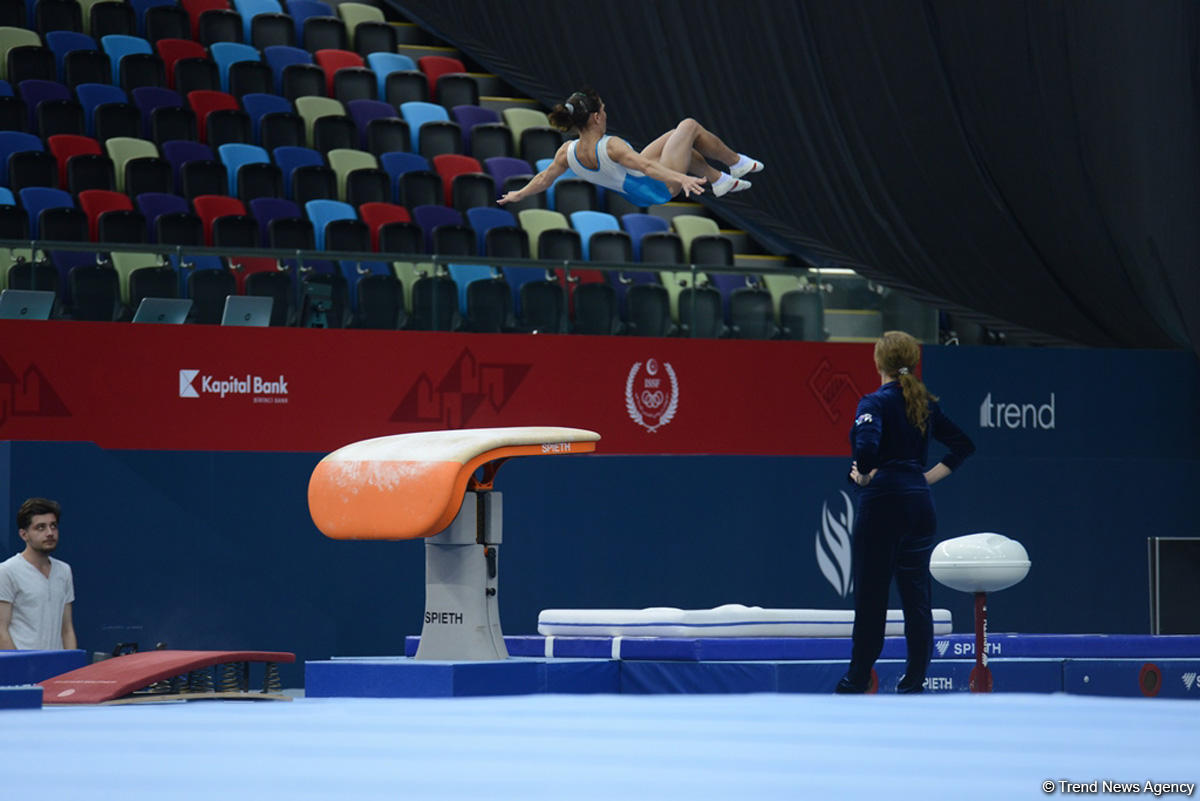 Bakı-2017: Milli Gimnastika Arenasında idman gimnastlarının podium məşqləri başlayıb (FOTO)