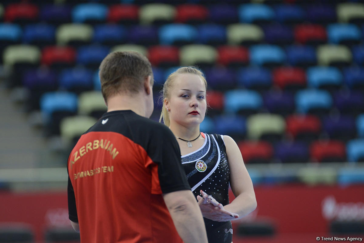 Bakı-2017: Milli Gimnastika Arenasında idman gimnastlarının podium məşqləri başlayıb (FOTO)