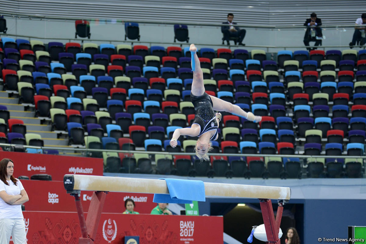 Bakı-2017: Milli Gimnastika Arenasında idman gimnastlarının podium məşqləri başlayıb (FOTO)