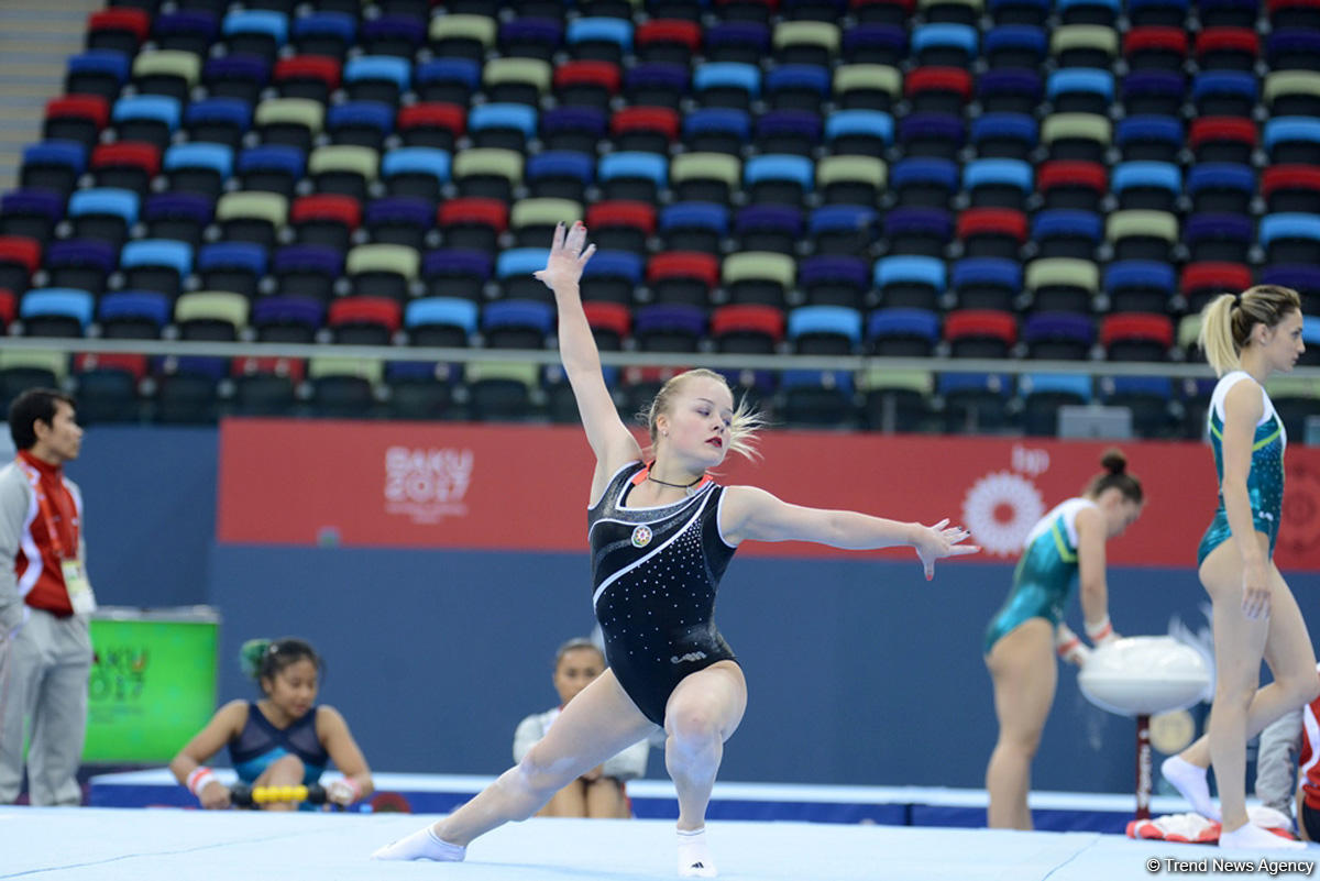 Bakı-2017: Milli Gimnastika Arenasında idman gimnastlarının podium məşqləri başlayıb (FOTO)