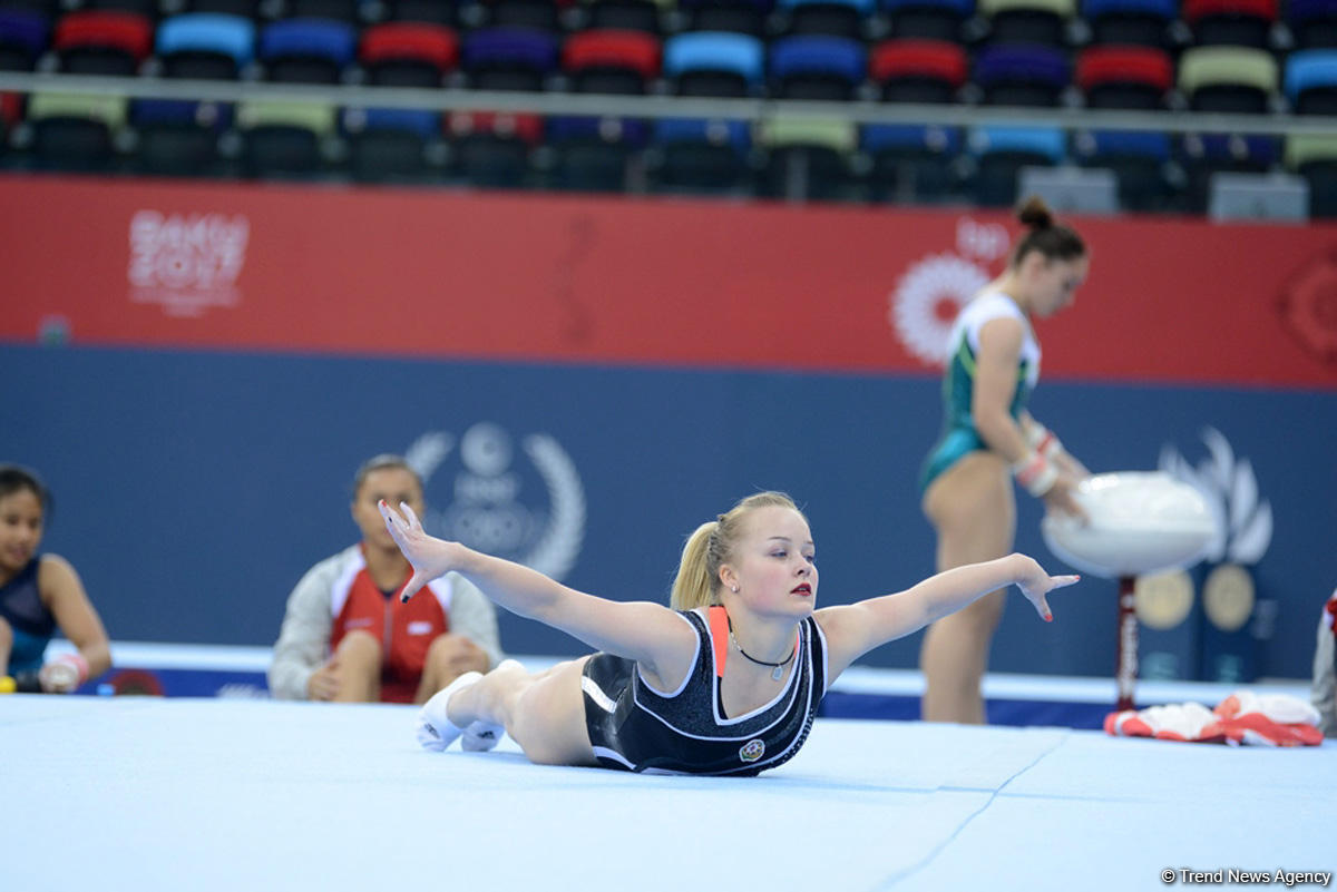 Bakı-2017: Milli Gimnastika Arenasında idman gimnastlarının podium məşqləri başlayıb (FOTO)