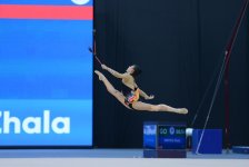 İslamiadada bədii gimnastika üzrə yarışların ikinci günü FOTOLARDA 