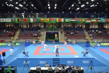 IV İslam Həmrəyliyi Oyunları çərçivəsində karate üzrə yarışlar keçirilir (FOTOREPORTAJ)