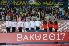 Bakı-2017: İdman gimnastikası yarışlarında qalib komandalar mükafatlandırılıb (FOTO)