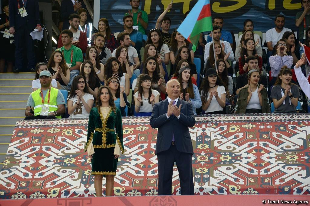 Bakı-2017: İdman gimnastikası yarışlarında qalib komandalar mükafatlandırılıb (FOTO)