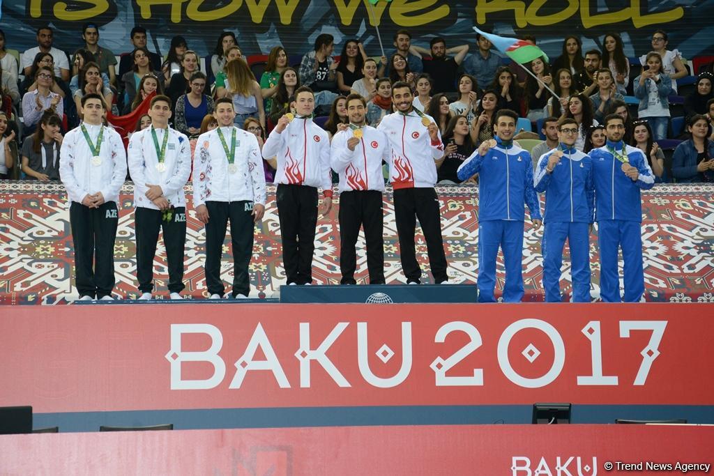 Bakı-2017: İdman gimnastikası yarışlarında qalib komandalar mükafatlandırılıb (FOTO)