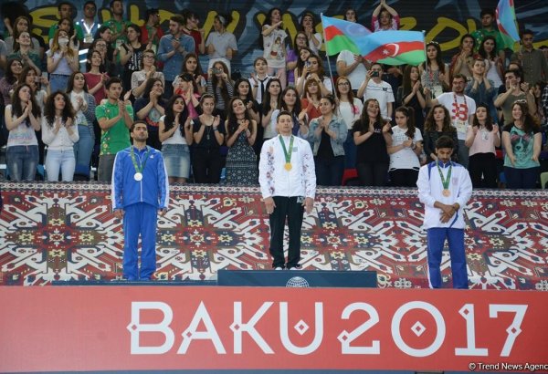 Bakı-2017: İdman gimnastikası üzrə fərdi yarışların qalibləri mükafatlandırılıb (FOTO)
