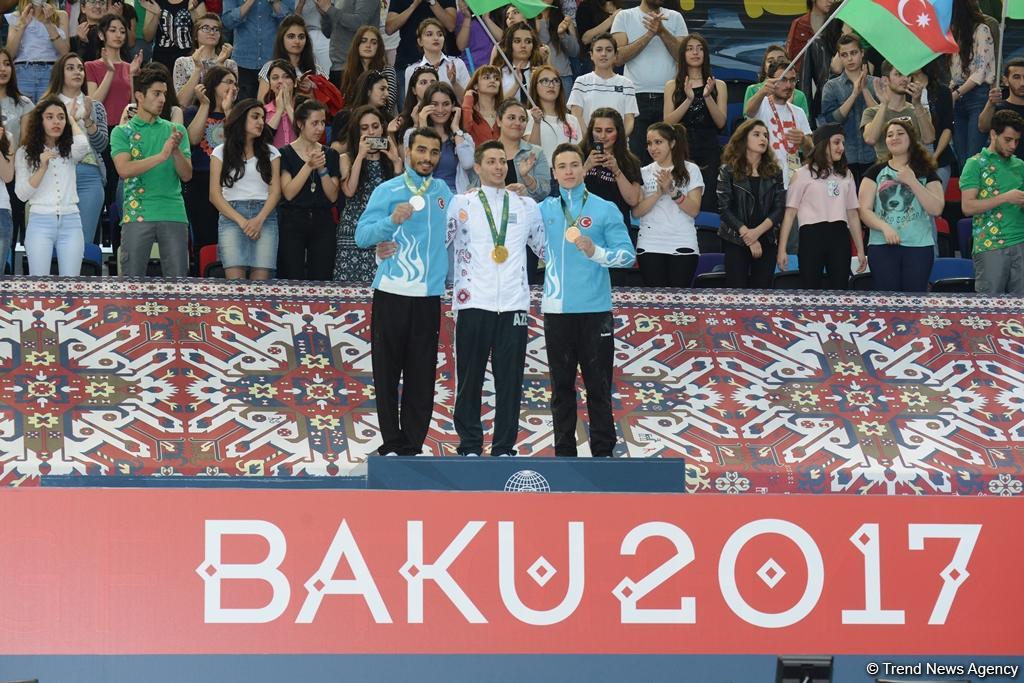 Bakı-2017: İdman gimnastikası üzrə fərdi yarışların qalibləri mükafatlandırılıb (FOTO)
