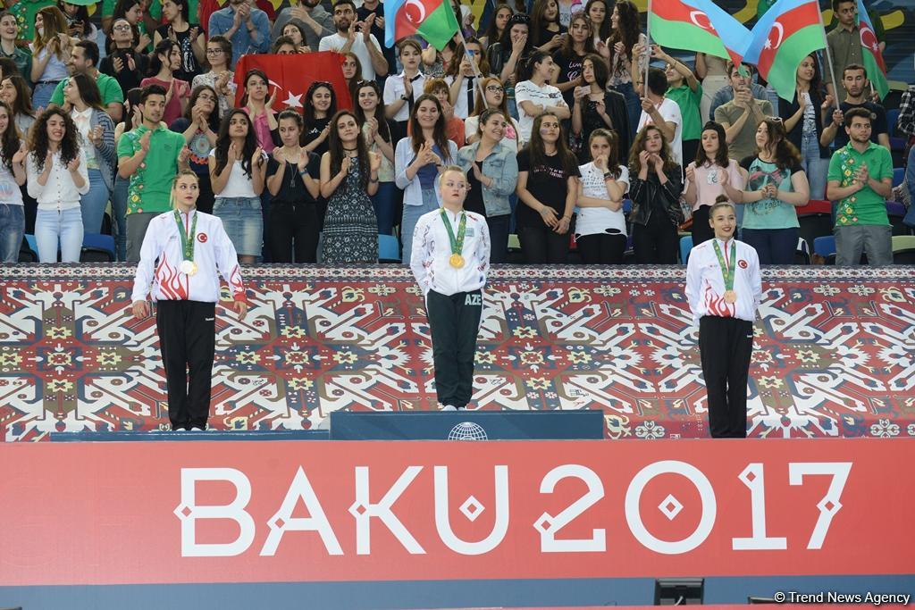 Bakı-2017: İdman gimnastikası üzrə fərdi yarışların qalibləri mükafatlandırılıb (FOTO)