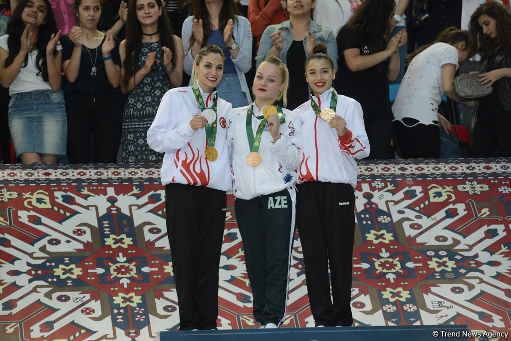 Bakı-2017: İdman gimnastikası üzrə fərdi yarışların qalibləri mükafatlandırılıb (FOTO)