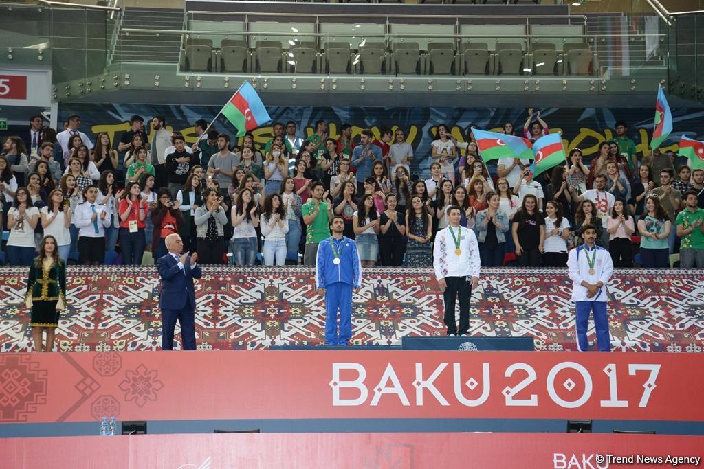 Bakı-2017: İdman gimnastikası üzrə fərdi yarışların qalibləri mükafatlandırılıb (FOTO)