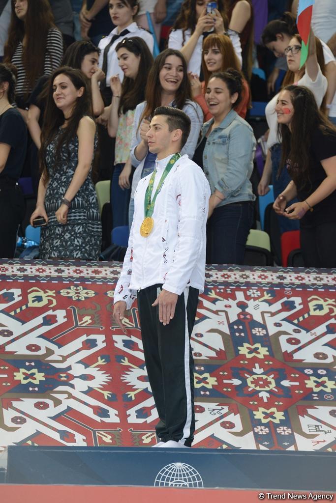 Bakı-2017: İdman gimnastikası üzrə fərdi yarışların qalibləri mükafatlandırılıb (FOTO)