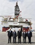Prezident İlham Əliyev Heydər Əliyev adına yarımdalma qazma qurğusunun açılışında iştirak edib (YENİLƏNİB) (FOTO)