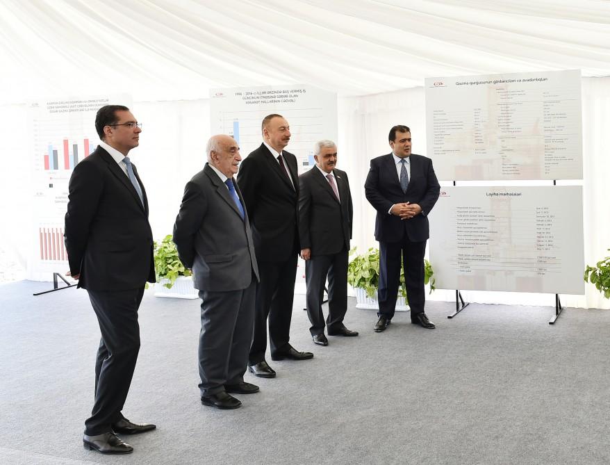 Prezident İlham Əliyev Heydər Əliyev adına yarımdalma qazma qurğusunun açılışında iştirak edib (YENİLƏNİB) (FOTO)