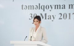Birinci vitse-prezident Mehriban Əliyeva məcburi köçkün ailələri üçün yaşayış kompleksinin təməlqoyma mərasimində iştirak edib (FOTO) (YENİLƏNİB 2)