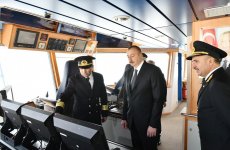 Prezident İlham Əliyev "Cəbrayıl" və "Qubadlı" gəmilərinin istismara verilməsi mərasimində iştirak edib (FOTO) (YENİLƏNİB)
