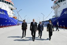 Prezident İlham Əliyev "Cəbrayıl" və "Qubadlı" gəmilərinin istismara verilməsi mərasimində iştirak edib (FOTO) (YENİLƏNİB)
