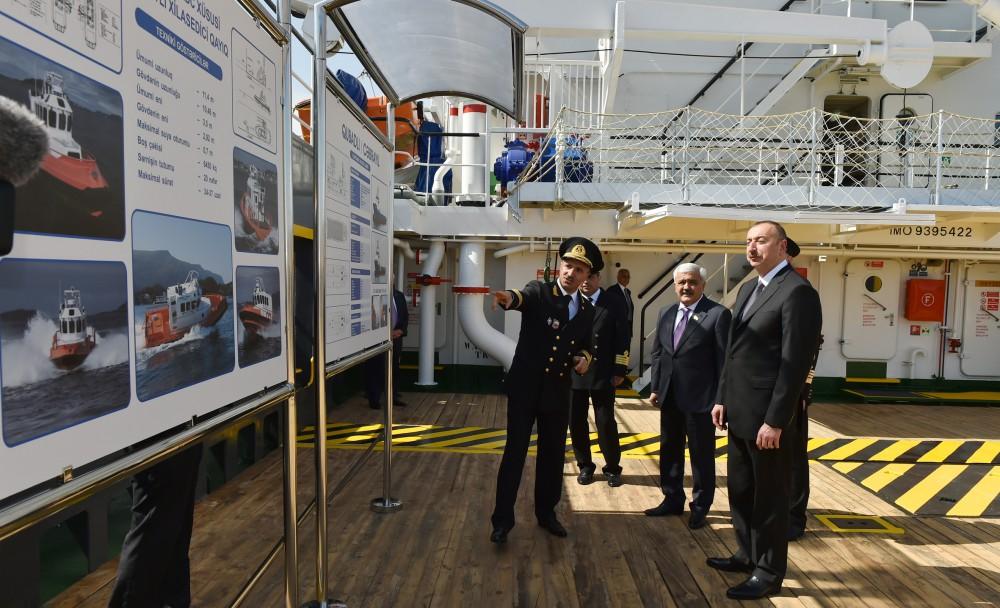 Prezident İlham Əliyev "Cəbrayıl" və "Qubadlı" gəmilərinin istismara verilməsi mərasimində iştirak edib (FOTO) (YENİLƏNİB)
