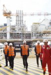 Prezident İlham Əliyev “Şahdəniz-2” üçün inşa olunan platformanın üst tikililərinin dənizə yola salınması mərasimində iştirak edib (FOTO) (YENİLƏNİB)