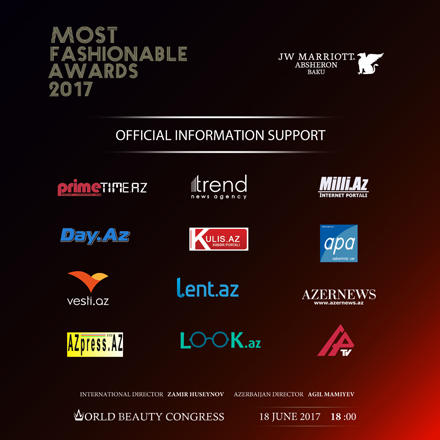 "Most Fashionable Awards" 2017-nin mükafatlandırma mərasiminin tarixi bəlli oldu