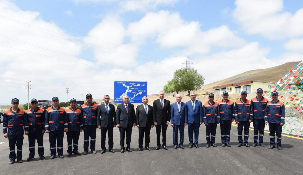 Prezident İlham Əliyev Cocuq Mərcanlı kənd yolunun açılışında iştirak edib (FOTO)