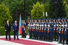 Moldova Prezidenti İqor Dodonun rəsmi qarşılanma mərasimi olub (FOTO)