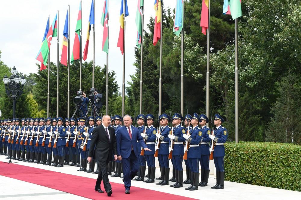 Moldova Prezidenti İqor Dodonun rəsmi qarşılanma mərasimi olub (FOTO)