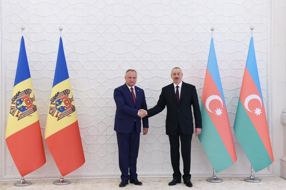 Moldova Prezidenti İqor Dodonun rəsmi qarşılanma mərasimi olub (FOTO)