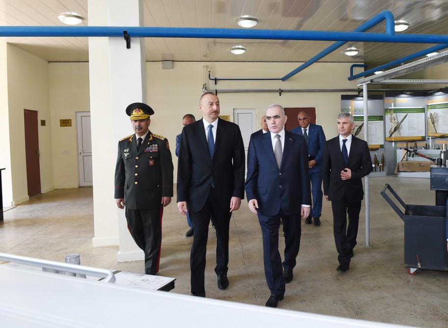 Prezident İlham Əliyev tank əleyhinə əl qumbaraatanı üçün atəş yığımları istehsalı zavodunun açılışında iştirak edib (FOTO)