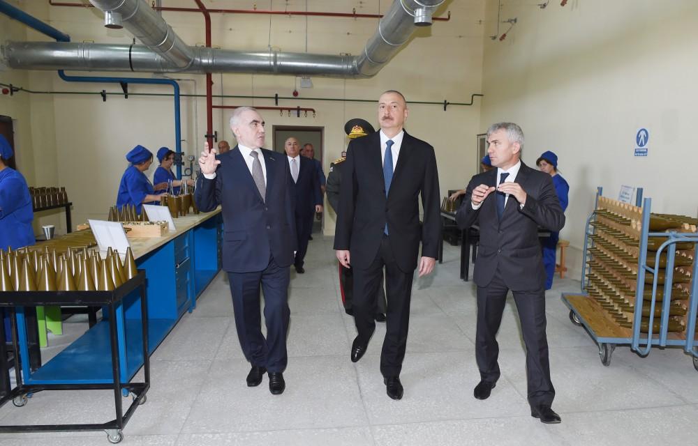 Prezident İlham Əliyev tank əleyhinə əl qumbaraatanı üçün atəş yığımları istehsalı zavodunun açılışında iştirak edib (FOTO)