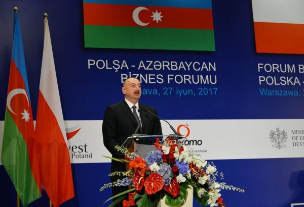 Azərbaycan Prezidenti İlham Əliyev Varşavada Azərbaycan-Polşa biznes forumun açılış mərasimində iştirak edib (FOTO) (YENİLƏNİB)