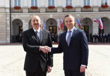 Azərbaycan Prezidenti İlham Əliyevin Varşavada rəsmi qarşılanma mərasimi olub (FOTO)