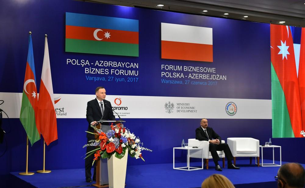 Azərbaycan Prezidenti İlham Əliyev Varşavada Azərbaycan-Polşa biznes forumun açılış mərasimində iştirak edib (FOTO) (YENİLƏNİB)