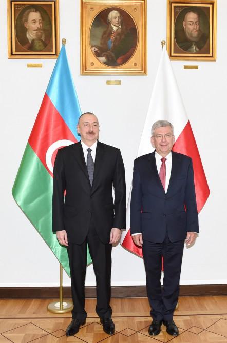 Azərbaycan Prezidenti İlham Əliyev Polşa Senatının marşalı ilə görüşüb (FOTO) (YENİLƏNİB)