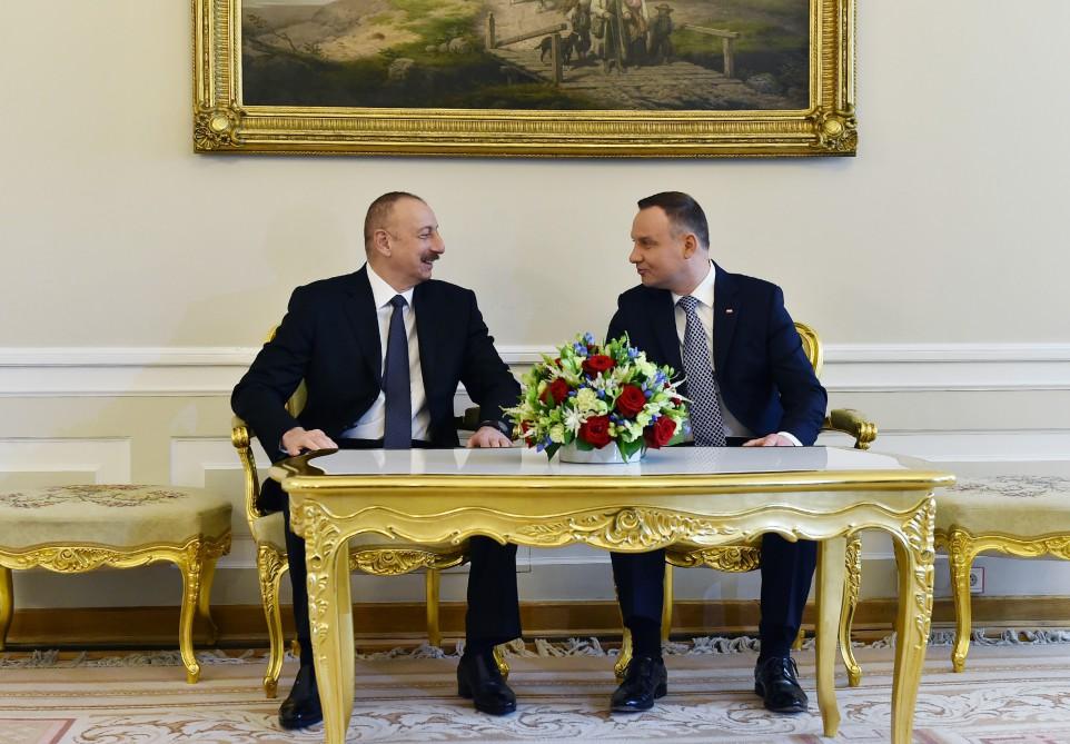 Azərbaycan və Polşa Prezidentlərinin təkbətək görüşü olub (YENİLƏNİB) (FOTO)