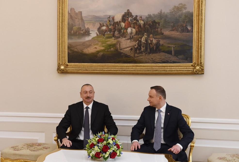 Azərbaycan və Polşa Prezidentlərinin təkbətək görüşü olub (YENİLƏNİB) (FOTO)