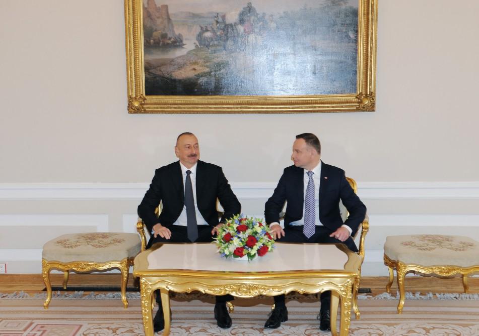Azərbaycan və Polşa Prezidentlərinin təkbətək görüşü olub (YENİLƏNİB) (FOTO)