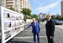 Prezident İlham Əliyev Yasamal rayonunda  yeni salınan parkda yaradılan şəraitlə tanış olub (YENİLƏNİB-3) (FOTO)