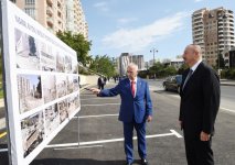 Prezident İlham Əliyev Yasamal rayonunda  yeni salınan parkda yaradılan şəraitlə tanış olub (YENİLƏNİB-3) (FOTO)