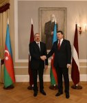 Prezident İlham Əliyevin Riqada rəsmi qarşılanma mərasimi olub (FOTO)