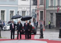 Prezident İlham Əliyevin Riqada rəsmi qarşılanma mərasimi olub (FOTO)